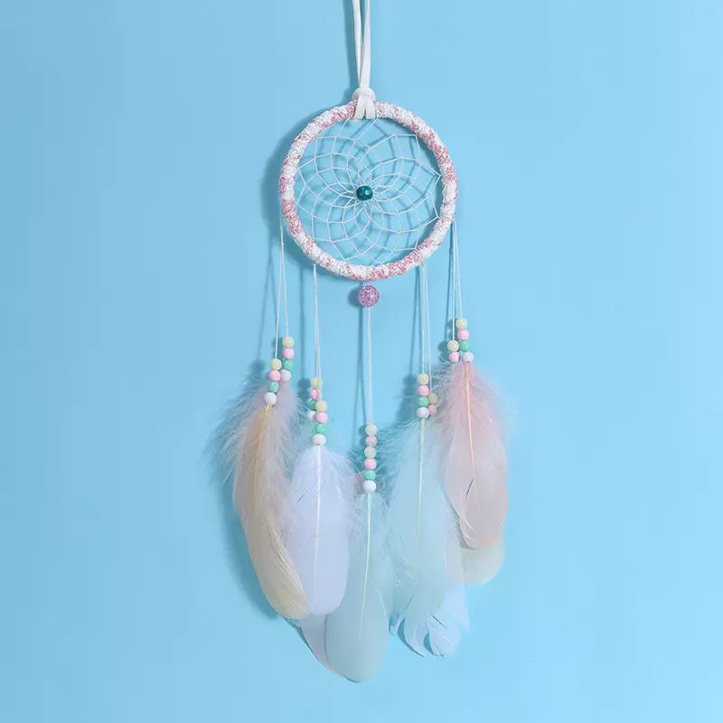 Attrape rêve osier blanc D 6cm H 25cm