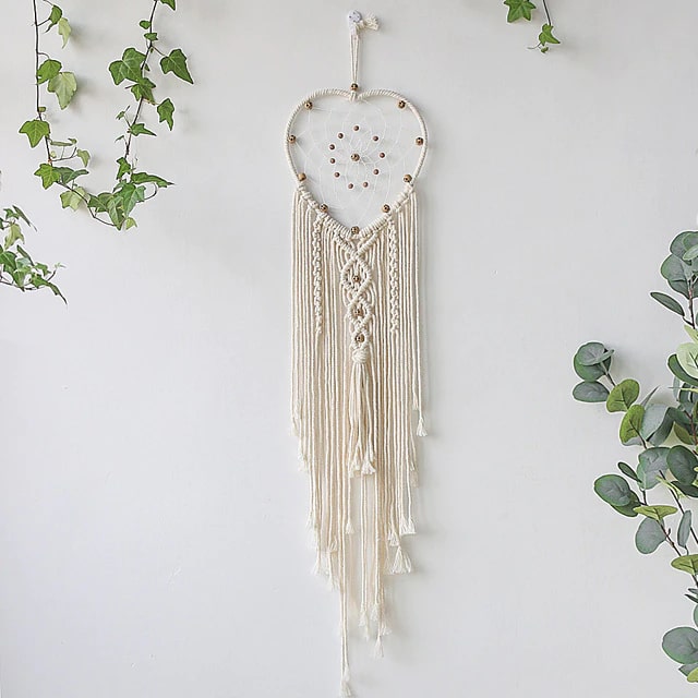 Attrape-rêves En Macramé Fait Main, Décoration Murale Bohème Pour Une Attrape-rêves En Macramé Fait Main, Décoration Murale Bohème Pour Une