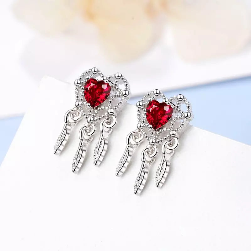 Boucles D'oreilles Pendantes Attrape-Rêve En Acier Inoxydable Argenté - Dormeuses - Neuf Sans Emballage