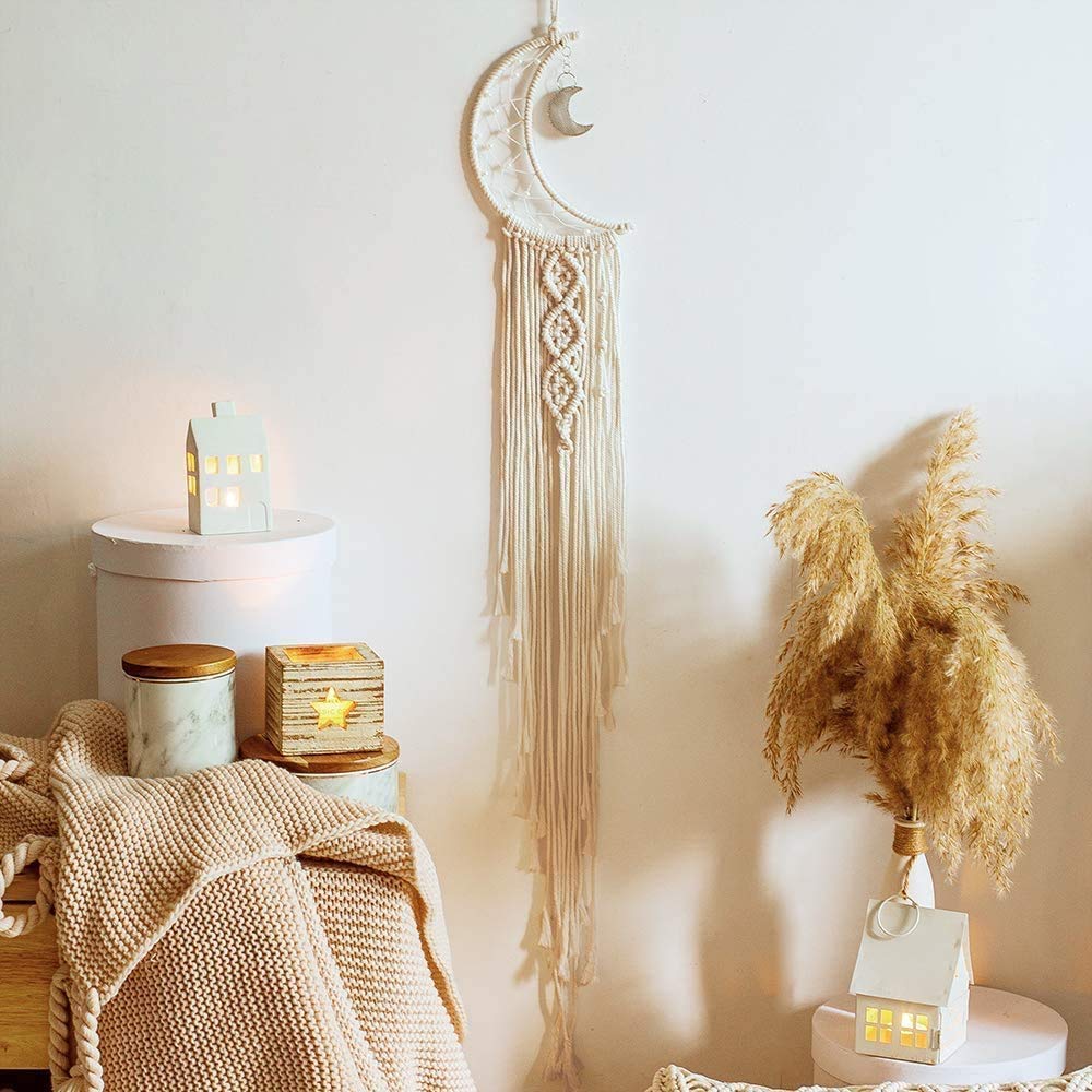 Lune en Macramé | Maison de l'attrape-rêve