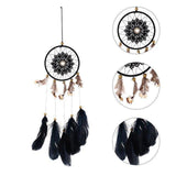 Attrape-rêve Indien Capteur de rêve dentelle noire avec plumes et perles