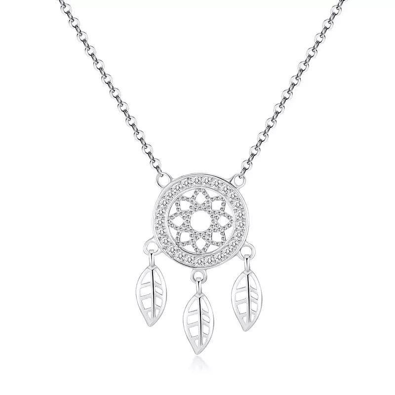 Collier Argent pendentif Attrape-rêve