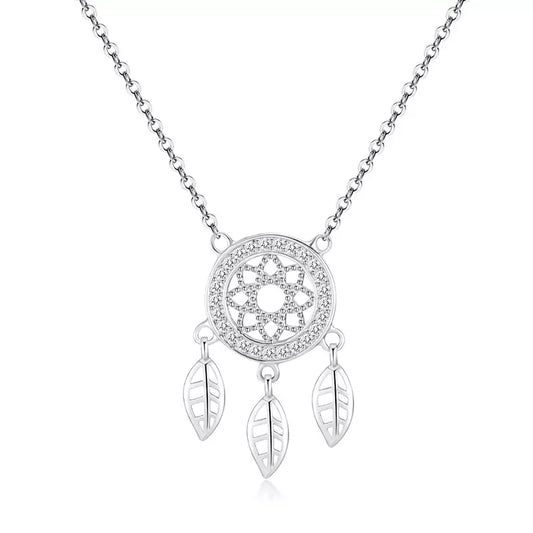 Collier Argent pendentif Attrape-rêve