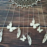 Attrape-rêve en bois avec plumes et papillons Diamètre 20 cm