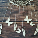 Attrape-rêve en bois avec plumes et papillons Diamètre 20 cm
