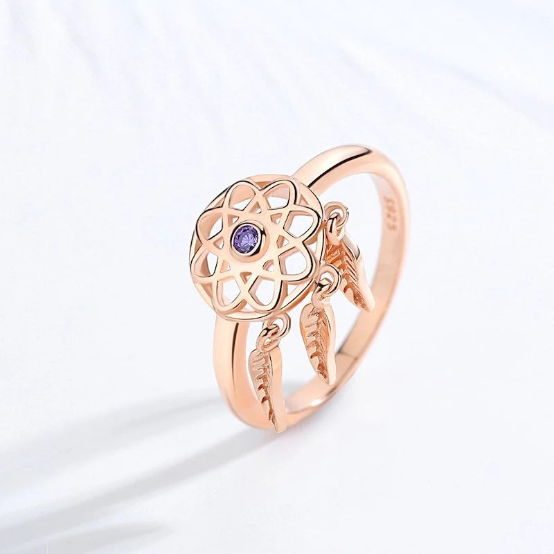 Bague attrape-rêve rose