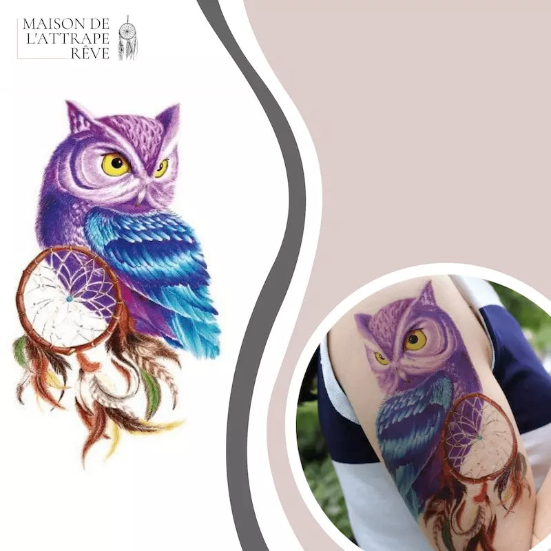 Tatouage Attrape-rêve animal totem hibou