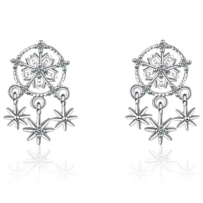 Boucles d'oreilles attrape-rêve en argent