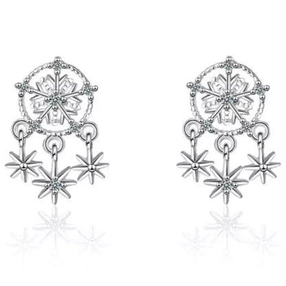 Boucles d'oreilles attrape-rêve en argent