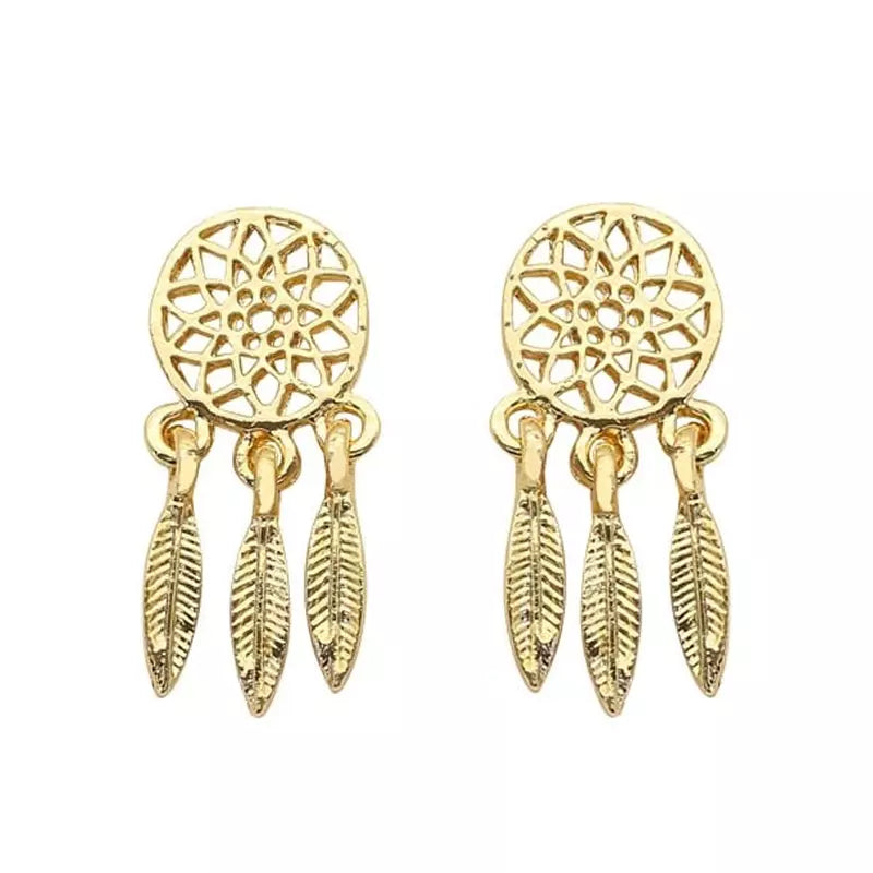 Boucles D'oreilles Percées Solitaires Avec Plumes - Modèle 1358, état Comme Neuf