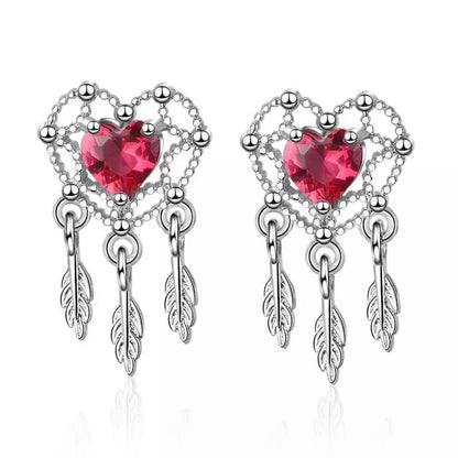Boucles d'oreilles Coeur rouge