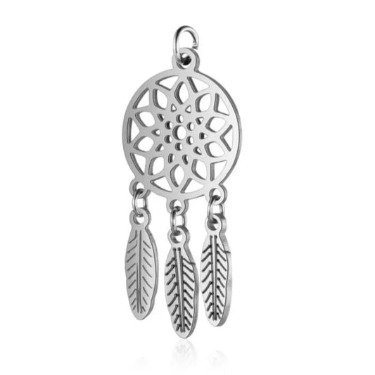 Pendentif attrape-rêve argent