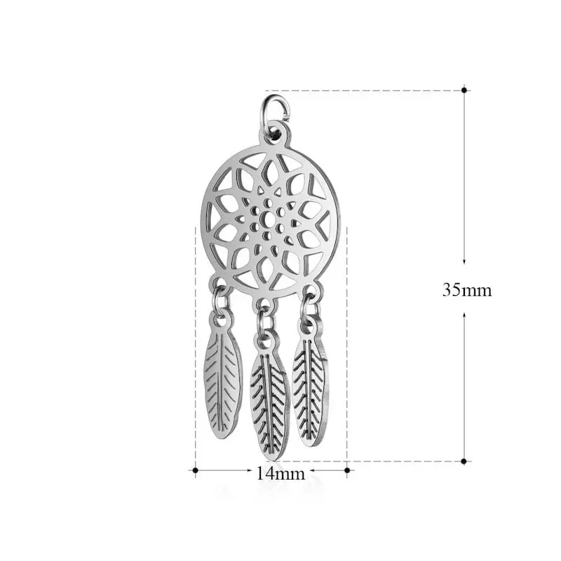 Collier Attrape-Rêves (Dream Catcher) - Pendentif Argenté Ou Doré, Neuf Avec étiquettes