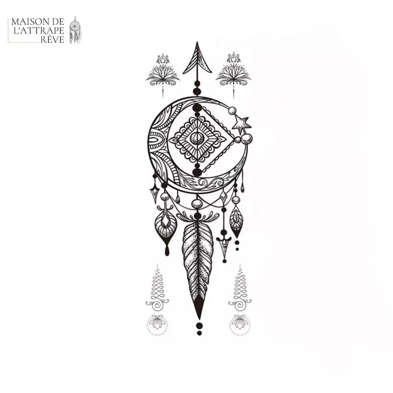 Tatouage Attrape-rêve lune